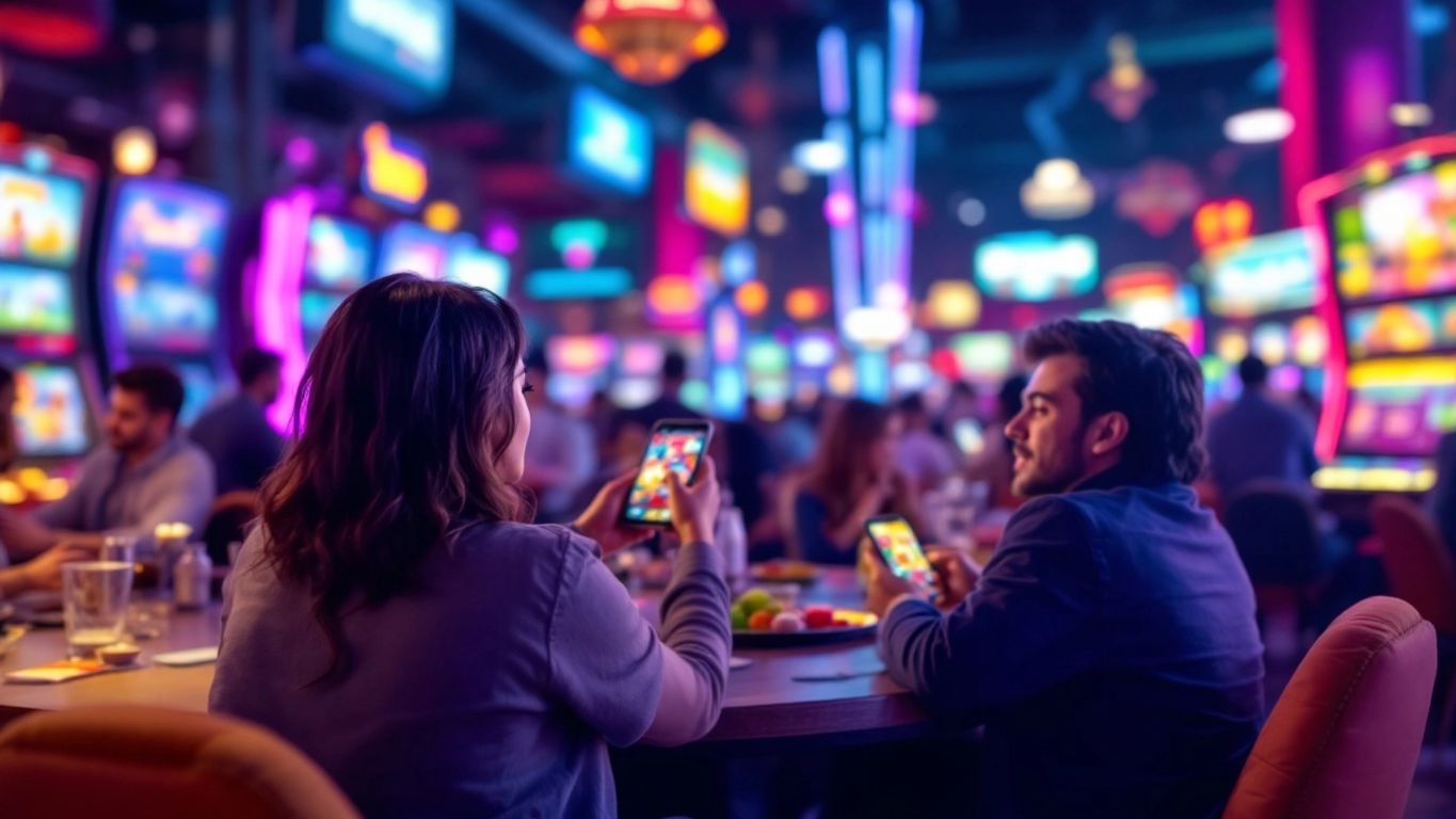 Players enjoying mobile casino games on smartphones.