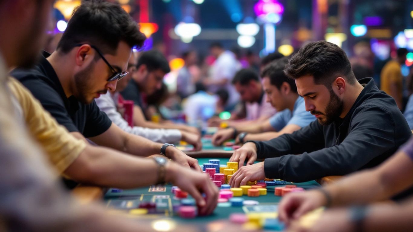 Players competing in a live casino tournament in Malaysia.