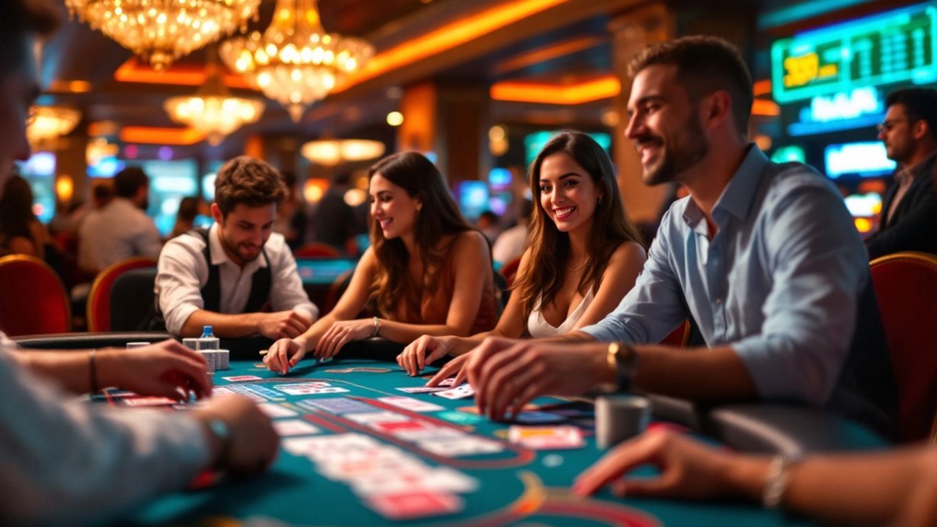 Players enjoying Baccarat in a lively casino setting.