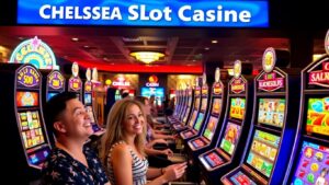 Colorful slot machines at Chelsea Slot Casino Online.