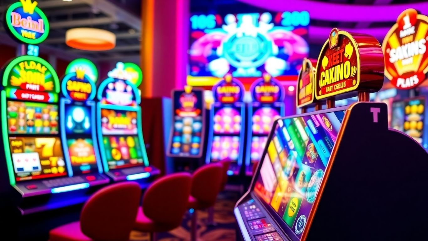 Colorful slot machines from online casinos in Southeast Asia.