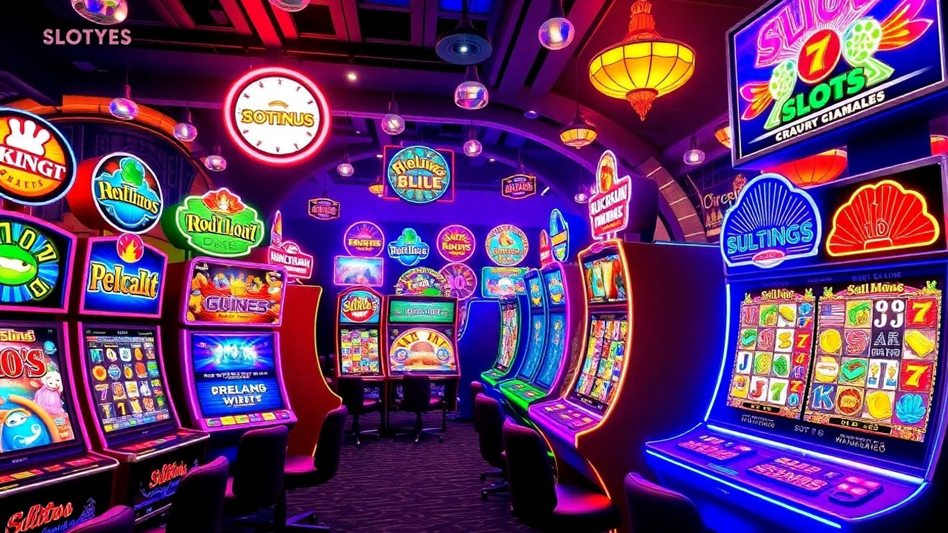 Colorful online slot machines in an engaging gaming environment.