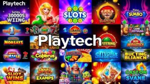 Colorful Playtech slot games with exciting themes and characters.