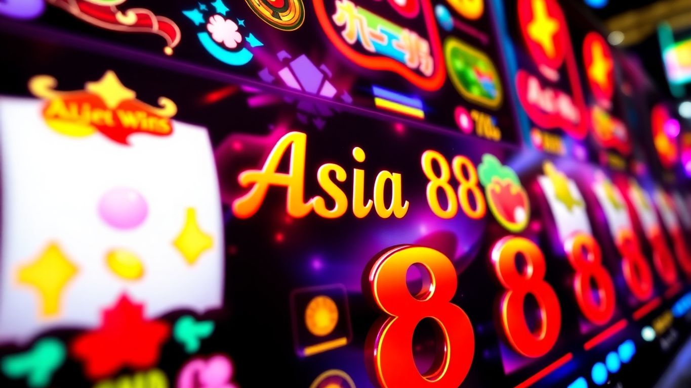 Close-up of Asia 888 Slot machine with bright colors.