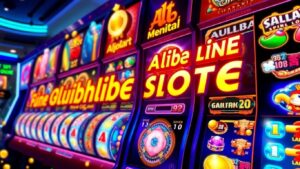 Vibrant display of Alibaba online slot games and symbols.