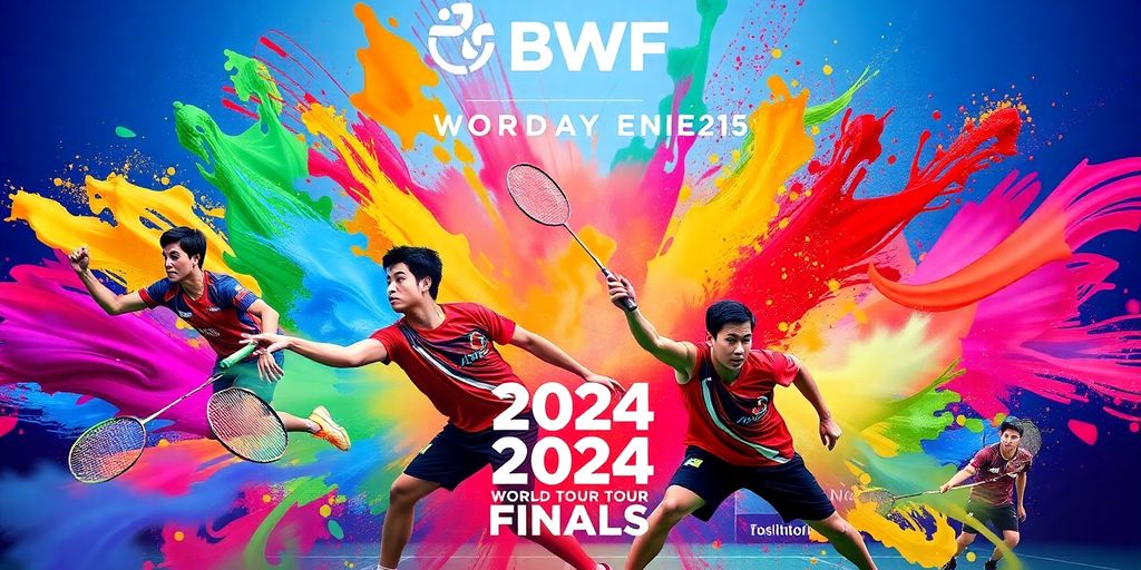 Badminton players compete at the 2024 World Tour Finals.